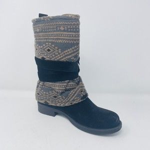 Muk Luks Nikita Black Mid-Calf Boots Womans Shoes SZ 9 Medium